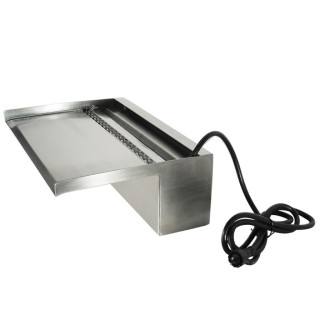 Ubbink Niagara, 30 LED WALL - Wasserfall, Inox 316L, Trafo 12V, 20 LEDs warmweiß, 1"- H10 x 30 x 20 cm, LED: 180 Lumen, EEK A+, 3W
