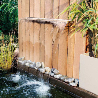 Ubbink Niagara, 90 LED WALL - Wasserfall, Inox 316L, Trafo 12V, 62 LEDs warmweiß, 1" - H10 x 90 x 20 cm, LED: 420 Lumen, EEK A+, 7W