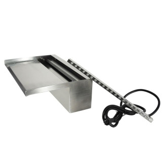 Ubbink Niagara, 90 LED WALL - Wasserfall, Inox 316L, Trafo 12V, 62 LEDs warmweiß, 1" - H10 x 90 x 20 cm, LED: 420 Lumen, EEK A+, 7W