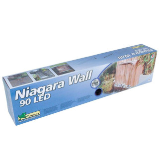 Ubbink Niagara, 90 LED WALL - Wasserfall, Inox 316L, Trafo 12V, 62 LEDs warmweiß, 1" - H10 x 90 x 20 cm, LED: 420 Lumen, EEK A+, 7W