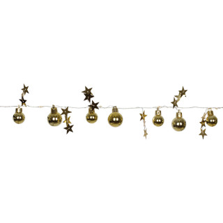 Star Trading LED-Minilichterkette Xmas, 10 warmweiße LEDs, gold