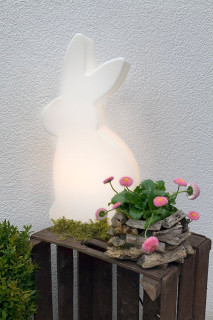 8 seasons - Motivleuchte Shining Rabbit 50cm weiß RGB