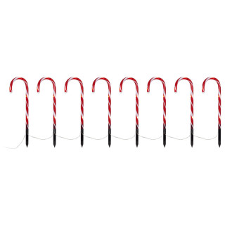 Gartenstecker 8tlg Leuchtstab-Set Zuckerstange