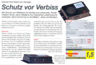 Marderabwehr Marderfrei Maderschreck batteriebetrieben