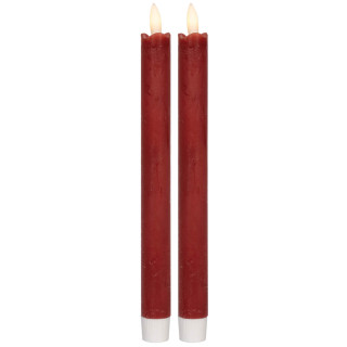 Star Trading 2 LED-Echtwachskerzen Flamme Antique rot