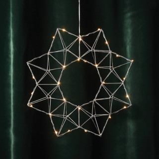 LED-Weihnachtsstern Edge 30 warmweiße LEDs silber