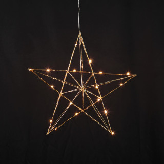 LED-Weihnachtsstern Line 20 warmweiße LEDs messing