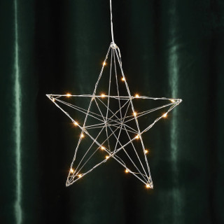LED-Weihnachtsstern Line 20 warmweiße LEDs silber/chrom