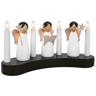 STAR TRADING Weihnachtsleuchter Angelchor Holz bunt bemalt