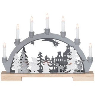 Konstsmide Weihnachtsleuchter 10 warmweiße LEDs grau/weiß