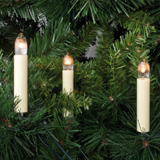 Rotpfeil Weihnachtsbaumkette, 20 Leuchten, elfenbein, Länge 12,5 m