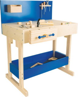 Small Foot Kinderwerkbank Blau mit Zubehör