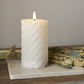 Star Trading LED-Echtwachskerzen Flamme Swirl, 1 warmweiße LED