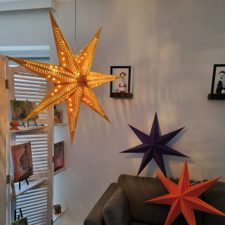 Sterntaler Weihnachtsstern Samt gelb, 1 x E27/25W