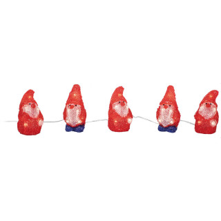 LED-Zwerge Weihnachtsmänner, 40 warmweiße LEDs, 5er-Set