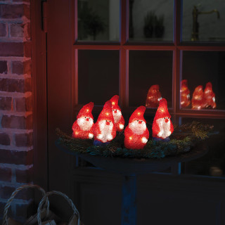 LED-Zwerge Weihnachtsmänner, 40 warmweiße LEDs, 5er-Set