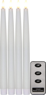 STAR Trading LED-Wachskerzen-Set Flamme weiß 28,5cm 4er-Set