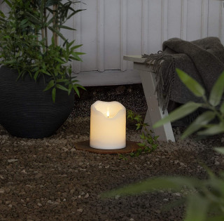 STAR Trading LED-Kerze Flamme Grand weiß 16x20cm außen