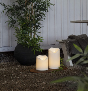 STAR Trading LED-Kerze Flamme Grand weiß 16x20cm außen