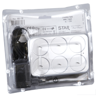 STAR Trading LED-Teelichter 6er-Set inkl. Ladestation gelb/flackernd