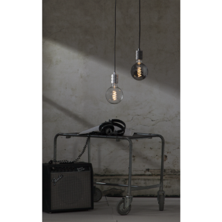 STAR Trading Lampenfassung Metall E27 Textilkabel 3,5m zink