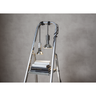 STAR Trading Lampenfassung Metall E27 Textilkabel 3,5m zink