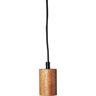 STAR Trading Lampenfassung Holz E27 Textilkabel 3,5m natur