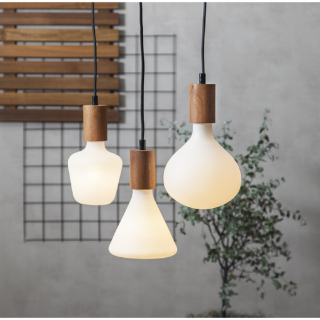 STAR Trading Lampenfassung Holz E27 Textilkabel 3,5m natur