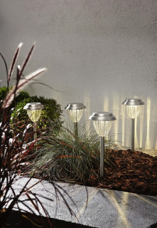 STAR Trading Solar-LED-Stäbe-Set Palma silber/warmweiß außen