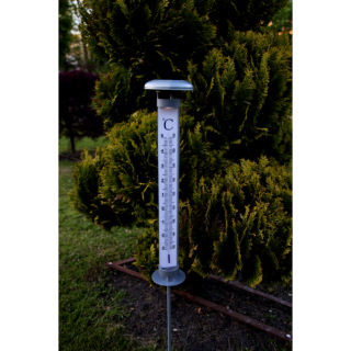 STAR Trading Solar-LED-Gartenthermometer °C warmweiß