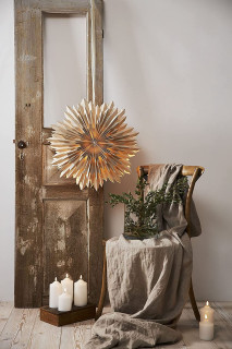 STAR Trading Stern Papier Ice 50cm beige innen ohne Beleuchtung