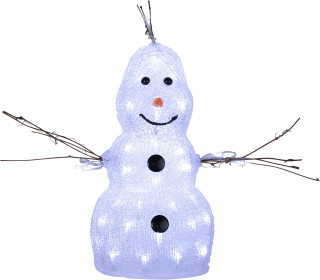 STAR Trading LED-Schneemann Crystalo 38cm 50 BS weiß/transparent außen
