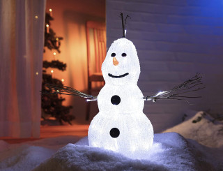 STAR Trading LED-Schneemann Crystalo 38cm 50 BS weiß/transparent außen