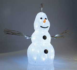 STAR Trading LED-Schneemann Crystalo 38cm 50 BS weiß/transparent außen