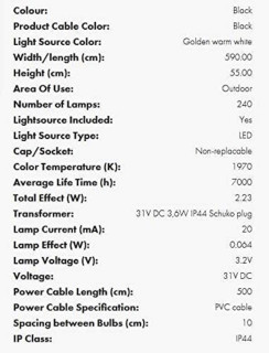 STAR Trading LED-Eislichtvorhang 240 BS ww/schwarz außen