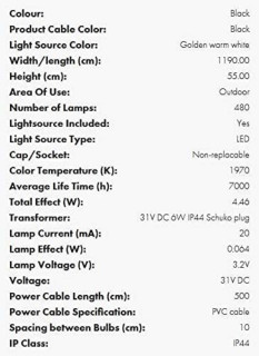 STAR Trading LED-Eislichtvorhang 480 BS ww/schwarz außen