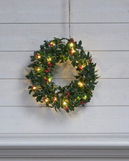 STAR Trading LED-Kranz HOLLY 30cm 20 BS warmweiß außen