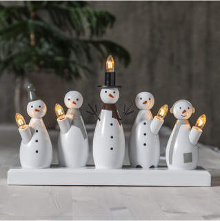STAR Trading Leuchter Holz Snowman 5 BS