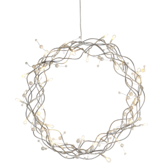 STAR Trading LED-Kranz Curly Pearls 30cm warmweiß/transparent innen