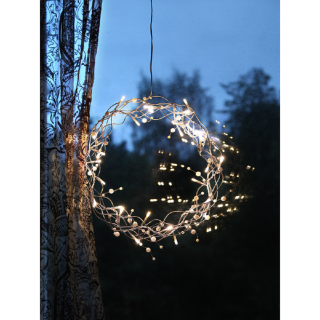 STAR Trading LED-Kranz Curly Pearls 30cm warmweiß/transparent innen