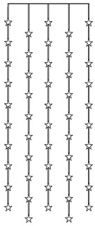 STAR Trading LED-Sternenvorhang 50 BS warmweiß/transp. innen