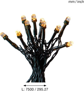 STAR Trading LED-Lichterkette 100 BS Timer warmweiß/schwarz außen
