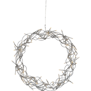 STAR Trading LED-Kranz Curly 30cm ww/transparent innen