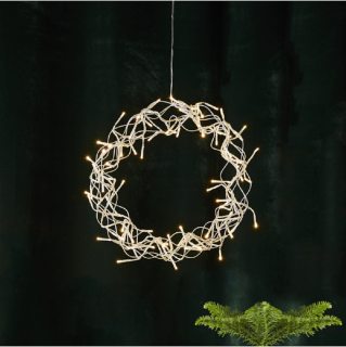 STAR Trading LED-Kranz Curly 30cm ww/transparent innen