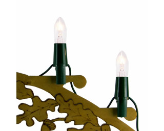 NARVA 7er Riffel-Lichterkette ohne Schaft, Schwibbogenkette grün innen