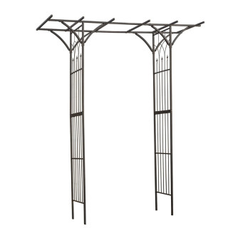 NATURE Metall-Rosenbogen, verzinkter Stahl, schwarz - H 232 x 114 x 66 cm