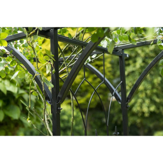 NATURE Metall-Rosenbogen, verzinkter Stahl, schwarz - H 232 x 114 x 66 cm