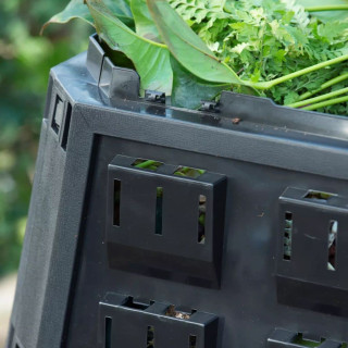 NATURE Thermo-Kompostsilo - PP, 1200 l, schwarz, faltbar - H 82,6 x 198 x 71,9 cm