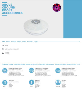 Bestway batteriebetriebene, schwimmende LED-Leuchte, Durchmesser 14 cm