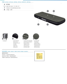 Bestway TriTech Luftbett Single XL/Lo 185 x 76 x 25 cm